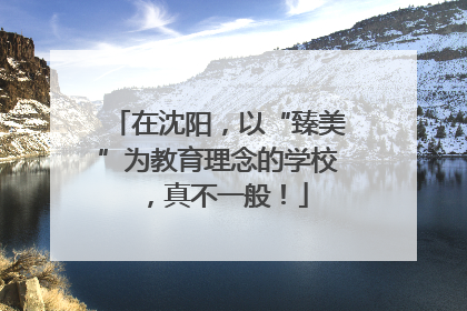 在沈阳，以“臻美”为教育理念的学校，真不一般！