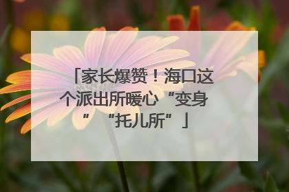 家长爆赞！海口这个派出所暖心“变身”“托儿所”
