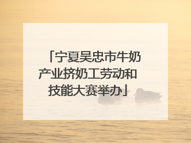 宁夏吴忠市牛奶产业挤奶工劳动和技能大赛举办