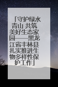 守护绿水青山 共筑美好生态家园——黑龙江省丰林县扎实推进生物多样性保护工作
