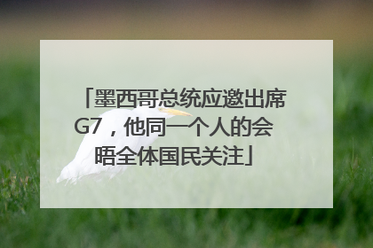 墨西哥总统应邀出席G7，他同一个人的会晤全体国民关注