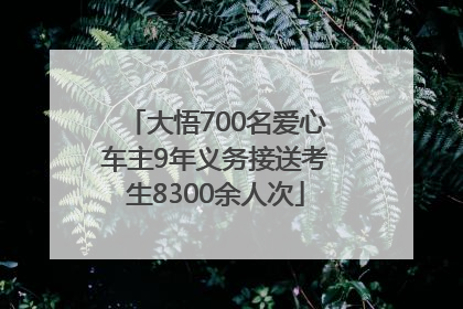 大悟700名爱心车主9年义务接送考生8300余人次