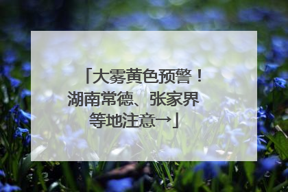 大雾黄色预警！湖南常德、张家界等地注意→