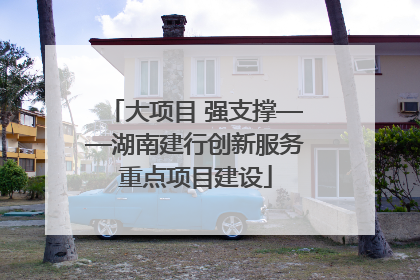 大项目 强支撑——湖南建行创新服务重点项目建设