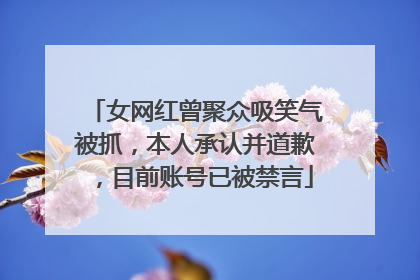 女网红曾聚众吸笑气被抓，本人承认并道歉，目前账号已被禁言