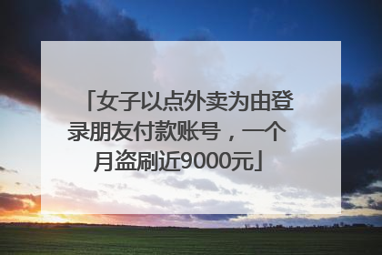 女子以点外卖为由登录朋友付款账号，一个月盗刷近9000元