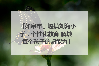 如皋市丁堰镇刘海小学：个性化教育 解锁每个孩子的超能力
