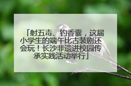 射五毒、钓香囊，这届小学生的端午比古装剧还会玩！长沙非遗进校园传承实践活动举行