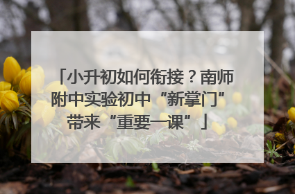 小升初如何衔接？南师附中实验初中“新掌门”带来“重要一课”