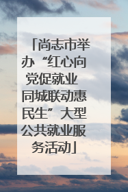 尚志市举办“红心向党促就业 同城联动惠民生”大型公共就业服务活动