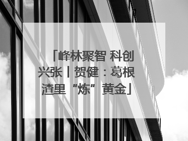 峰林聚智 科创兴张丨贺健：葛根渣里“炼”黄金