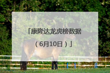 康隆达龙虎榜数据（6月10日）