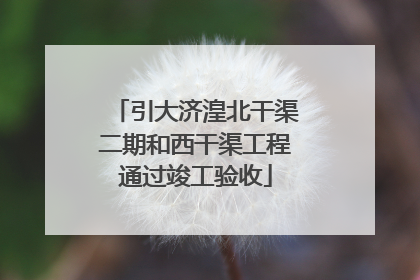 引大济湟北干渠二期和西干渠工程通过竣工验收