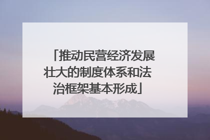 推动民营经济发展壮大的制度体系和法治框架基本形成