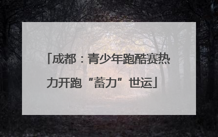 成都：青少年跑酷赛热力开跑“蓄力”世运