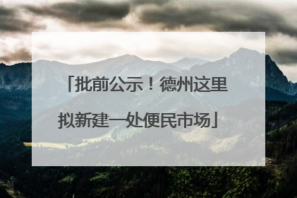 批前公示！德州这里拟新建一处便民市场