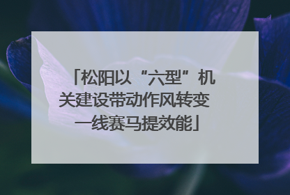 松阳以“六型”机关建设带动作风转变 一线赛马提效能