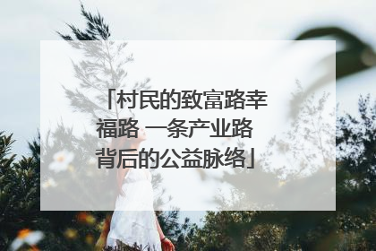 村民的致富路幸福路 一条产业路背后的公益脉络