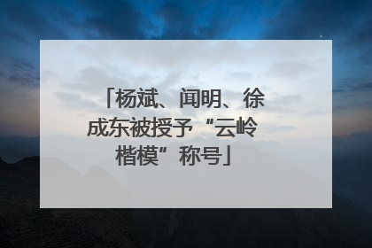 杨斌、闻明、徐成东被授予“云岭楷模”称号