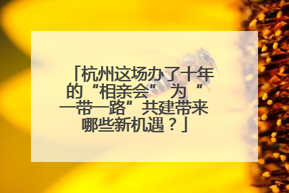 杭州这场办了十年的“相亲会” 为“一带一路”共建带来哪些新机遇？