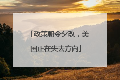 政策朝令夕改，美国正在失去方向