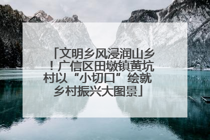 文明乡风浸润山乡！广信区田墩镇黄坑村以“小切口”绘就乡村振兴大图景