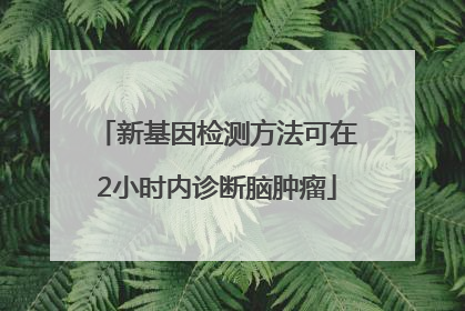 新基因检测方法可在2小时内诊断脑肿瘤