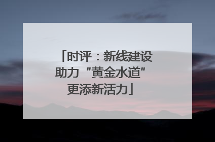 时评：新线建设助力“黄金水道”更添新活力