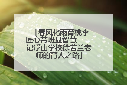 春风化雨育桃李 匠心带班显智慧——记浮山学校徐若兰老师的育人之路