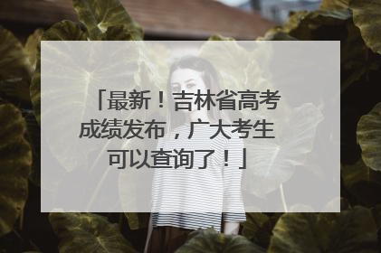 最新！吉林省高考成绩发布，广大考生可以查询了！