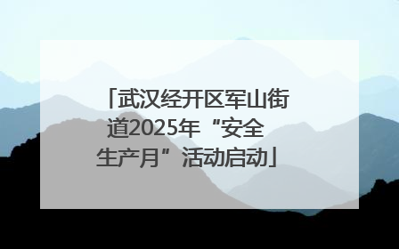 武汉经开区军山街道2025年“安全生产月”活动启动