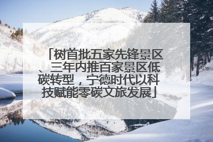 树首批五家先锋景区、三年内推百家景区低碳转型，宁德时代以科技赋能零碳文旅发展
