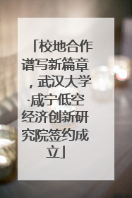 校地合作谱写新篇章，武汉大学·咸宁低空经济创新研究院签约成立