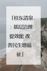 桂东清泉：基层治理提效能 改善民生增福祉