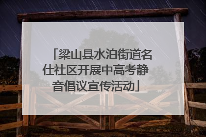 梁山县水泊街道名仕社区开展中高考静音倡议宣传活动