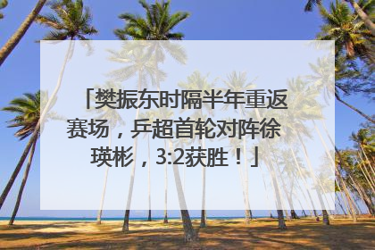 樊振东时隔半年重返赛场，乒超首轮对阵徐瑛彬，3:2获胜！