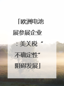 欧洲电池展参展企业：美关税“不确定性”阻碍发展