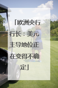 欧洲央行行长：美元主导地位正在变得不确定