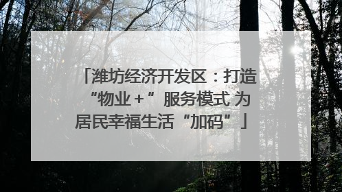 潍坊经济开发区：打造“物业＋”服务模式 为居民幸福生活“加码”