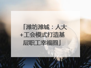 潍坊潍城：人大+工会模式打造基层职工幸福圈