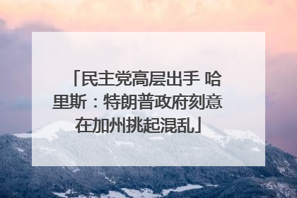 民主党高层出手 哈里斯：特朗普政府刻意在加州挑起混乱
