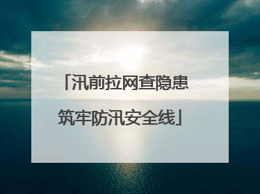 汛前拉网查隐患 筑牢防汛安全线