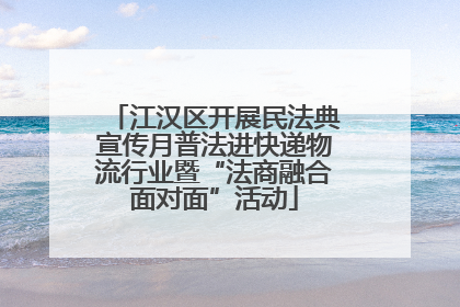 江汉区开展民法典宣传月普法进快递物流行业暨“法商融合面对面”活动