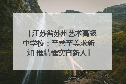 江苏省苏州艺术高级中学校：至善至美求新知 惟精惟实育新人