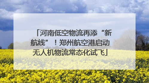 河南低空物流再添“新航线”！郑州航空港启动无人机物流常态化试飞