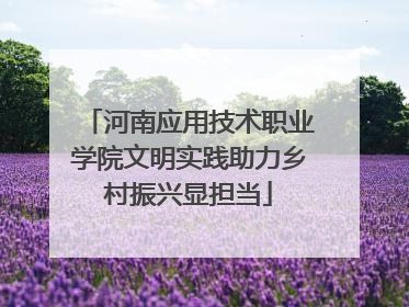 河南应用技术职业学院文明实践助力乡村振兴显担当