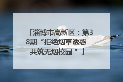 淄博市高新区：第38期“拒绝烟草诱惑 共筑无烟校园 ”