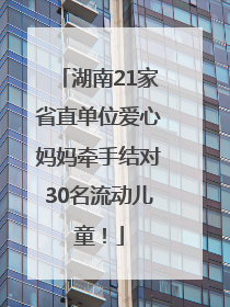 湖南21家省直单位爱心妈妈牵手结对30名流动儿童！