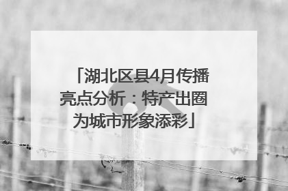 湖北区县4月传播亮点分析：特产出圈为城市形象添彩