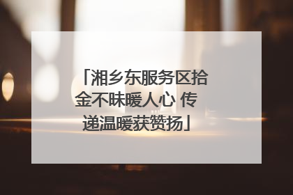 湘乡东服务区拾金不昧暖人心 传递温暖获赞扬